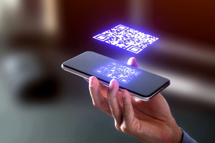 QR code nello schermo dello smartphone
