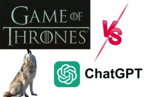 logo Game of thrones vs logo chatgpt lupo che ulula
