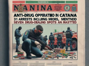 operazione di polizia riportata su giornale