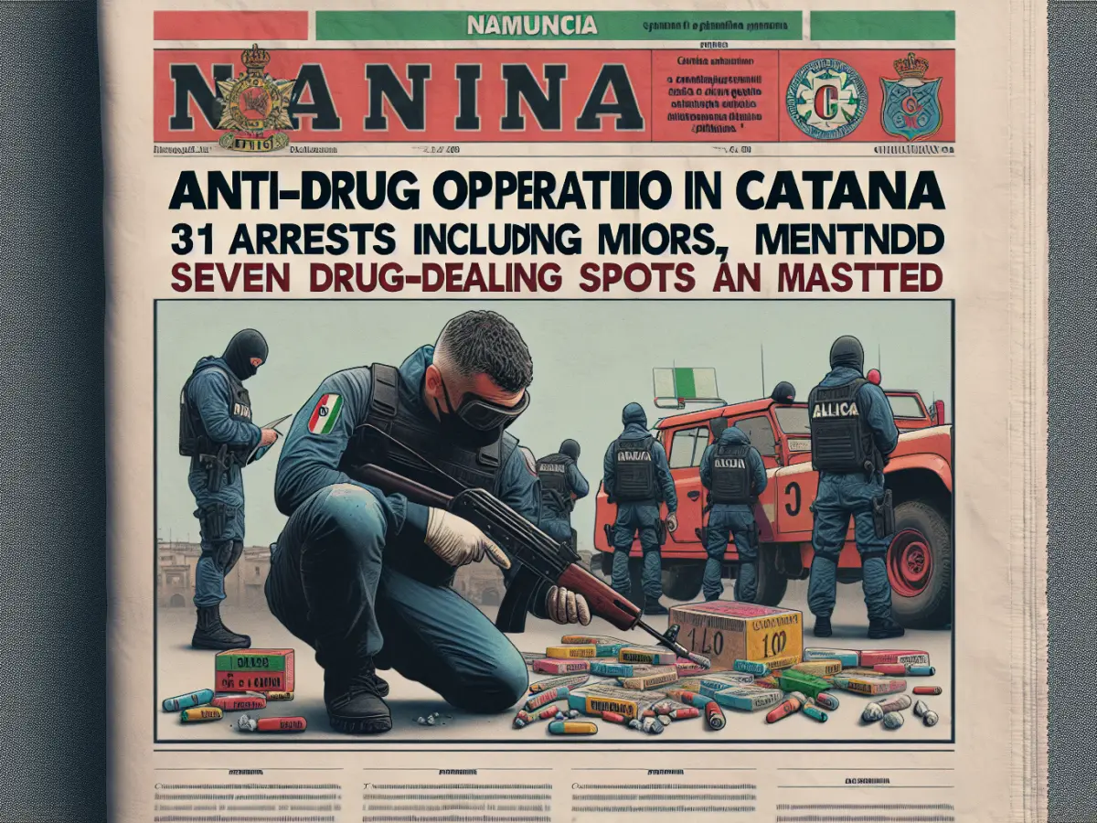 operazione di polizia riportata su giornale